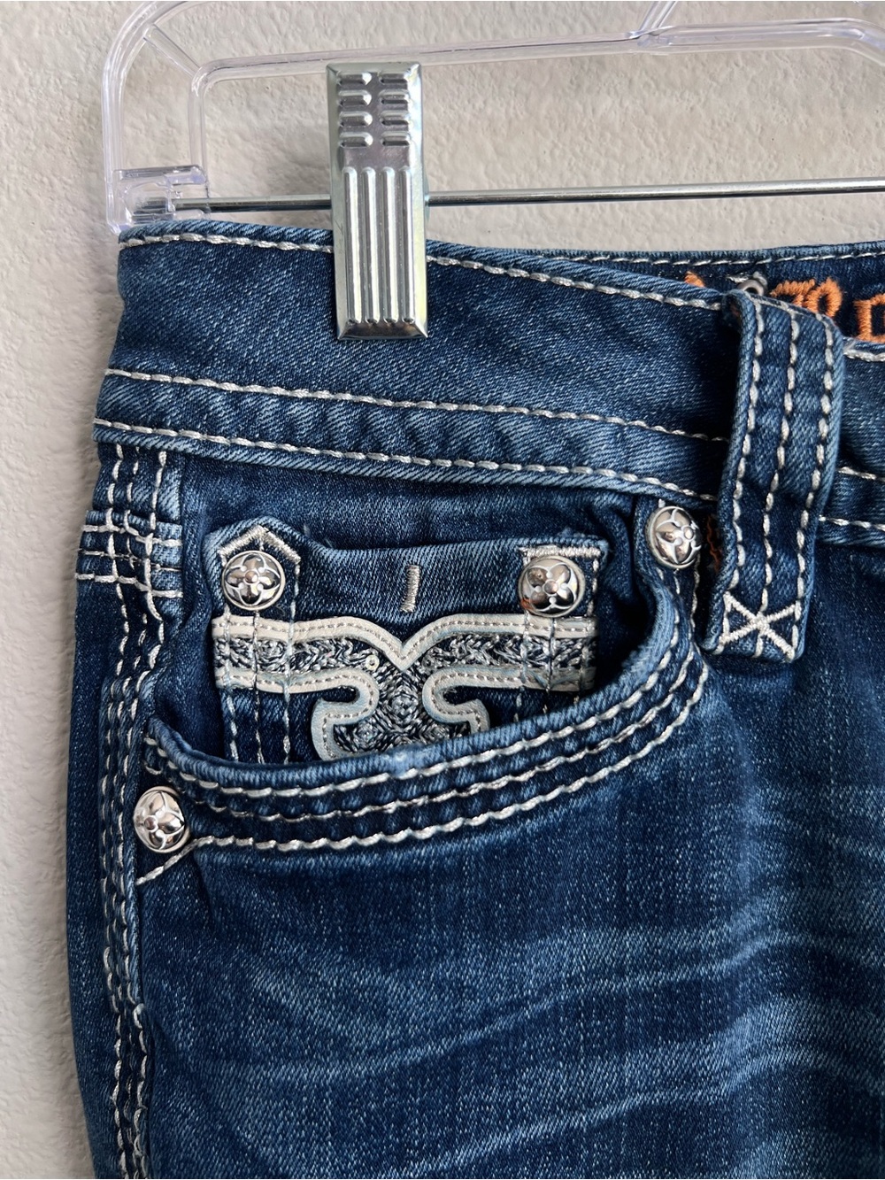 Rock Revival Women’s Arlene Blue Boot Cut Jeans Medium Wash Size 28 - Picture 4 of 16
